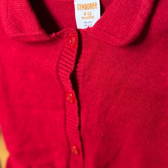 Gymboree Red Cardigan Sweater 6–12M | NWT Baby Girl Holiday Bow Hem - Picture 5 of 6